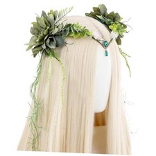 Woodland Flower Fairy Crown - Forest Elf Crown with Vines for Green