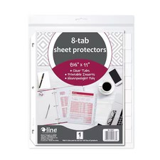 C-Line Products 05587 Sheet Protector Set, 8 Tab, Clear, Pk8