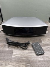 Bose Wave Music System IV CD FM Clock Radio Silver Remote AUX Headphone Alarm