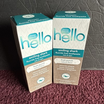 #ad #ad Hello Smiling Shark Fluoride Free Kids Toothpaste Fruit Punch Pack Of 2 $14.99