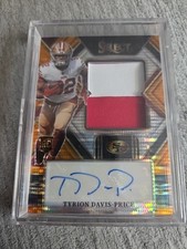 Tyrion Davis-Price RC JRS-TD 19/30 Rookie Prizm Auto Patch 2022 Panini Select