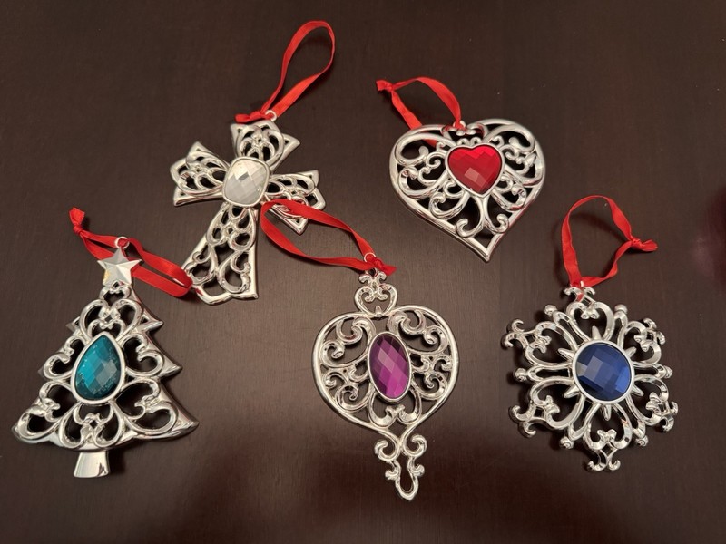 Lenox 5 Piece Bejeweled Spire Ornaments, No Box Christmas