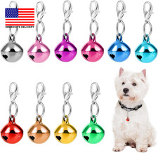 10 Pcs Pet Bells for Dog Cat Collar round Collar Charms Crisp Sound with Clasps
