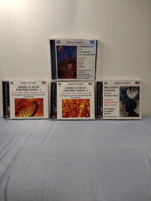 LOT OF (4) American & Greek Classics CDs Music for Percussion, Saxophone Quartet