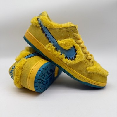 Nike SB Dunk Low 10.5 M Grateful Dead Bears Yellow Opti Yellow Blue CJ5378-700