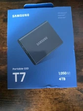 SAMSUNG T7 Portable SSD, 4TB External Solid State Drive, Speeds Up to 1,050MB/s,