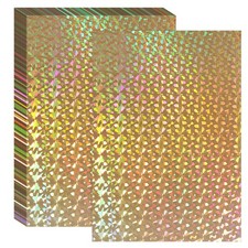 11.7x8.3" Hot Stamping Foil Paper Sheet, 100 Sheets A4, Gold Gemstone