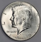 1969 D Kennedy Uncirculated 40% Silver Half Dollar