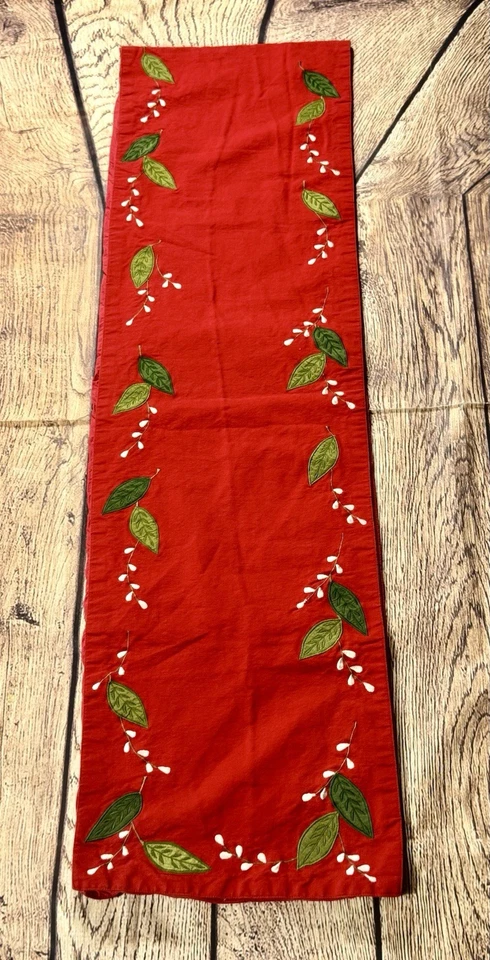 Crate & Barrel Holiday Laurel Runner  Vintage Christmas Table 108”X 14”. - Image 3 of 4