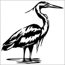 Crane Bird Vinyl Decal / Sticker 2(TWO) Pack