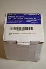 Artiwell Waste & Overflow Bath Tub Tip-Toe Drain-Trim Kit #629907CP Chrome
