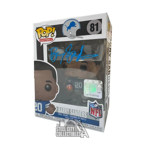 Barry Sanders Autographed Detroit Lions Funko Pop - BAS