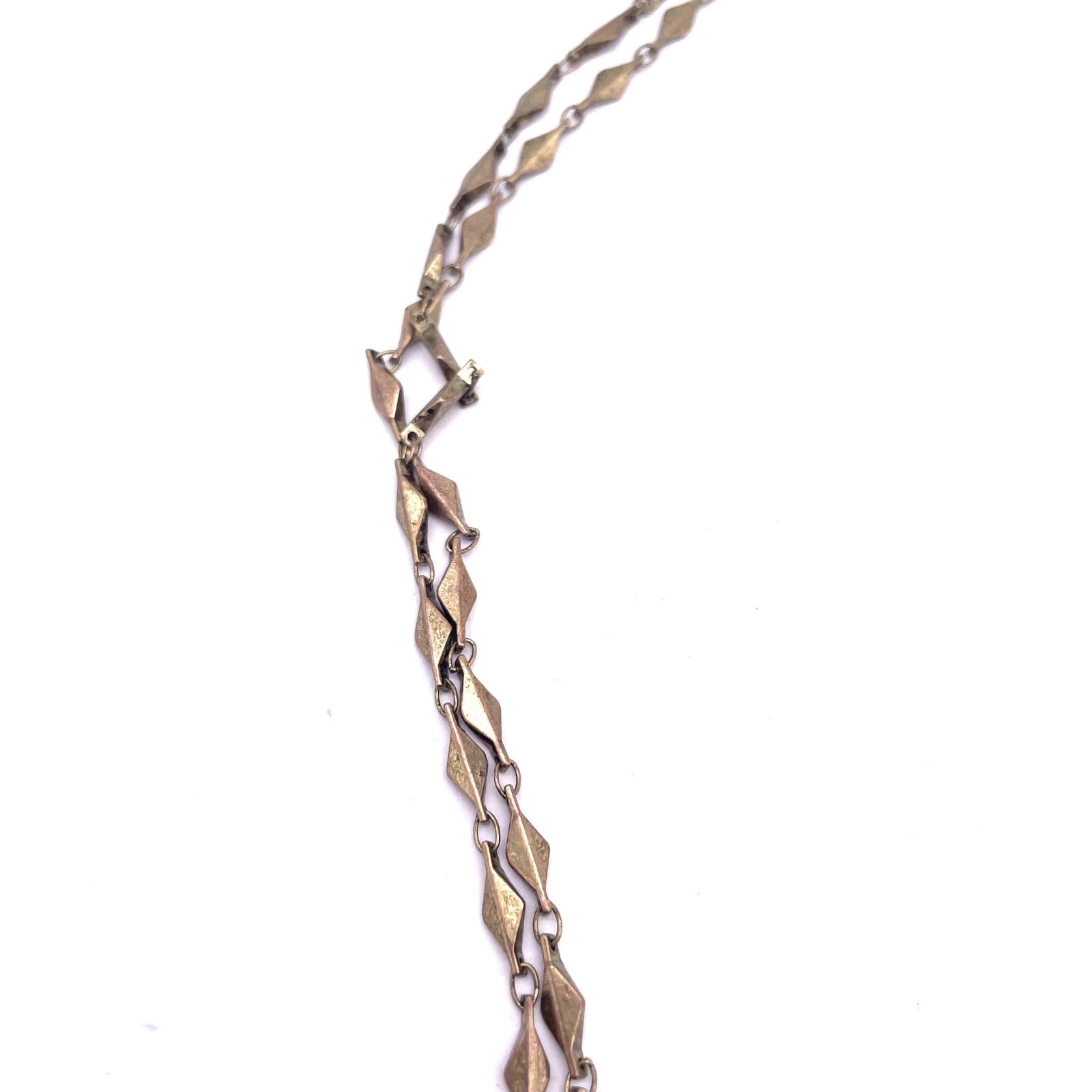 Rainbow Rectangle Gemstone Pendant Chain Necklace… - image 5