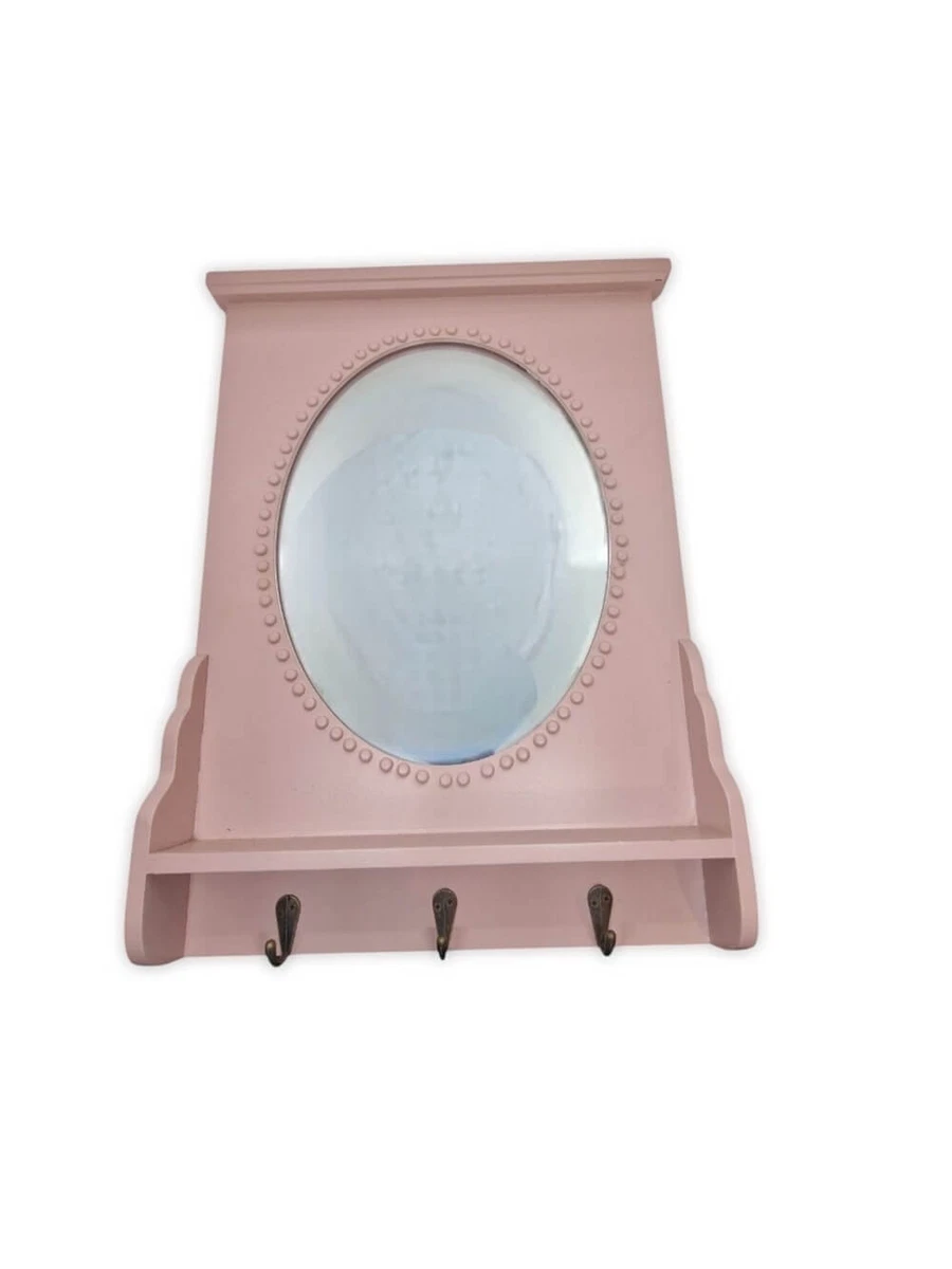 Set 2 Pièces Miroir Mural + Console Rose Baroque Antique - 44x38 Cm - Style Ancien