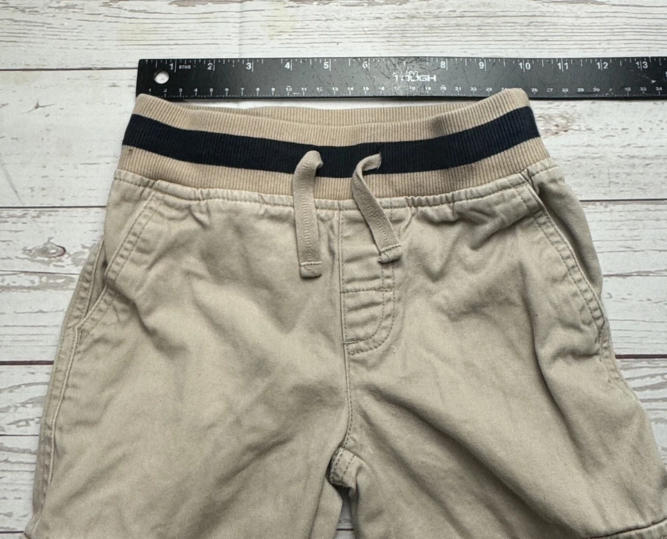 Pantalones Gymboree Niños Carga Bronceado Cintura Elástica Tirar con Cordón Talla 4 Foto 3 de 4