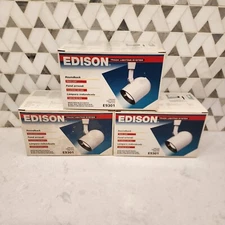 EDISON E9301 Roundback Track Light, White with Black Baffle 50W R20 Lot Of 3 NEW