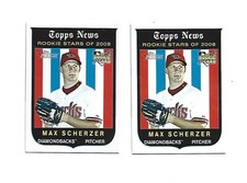 Max Scherzer x2  2008 Rookie Stars Topps Heritage #519 NM-MT Condition Both Card