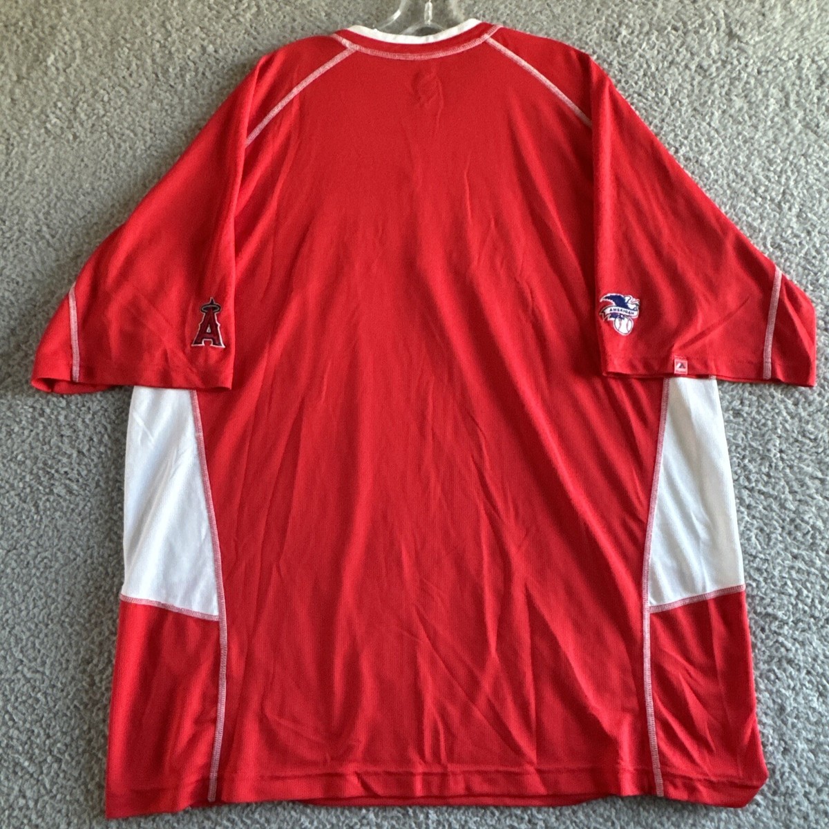 Majestic Los Angeles Angels V-Neck Jersey Shirt Men's Size 2XL Red