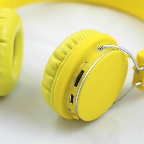 Bluetooth Headphones Wireless Hi-Fi Headset With MIC Yellow For Kids Children UK - Picture 7 of 8