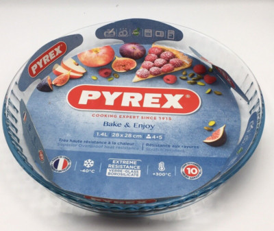 Pyrex Bake and Enjoy Glas Quiche Flan Form Hohe Ofenfestigkeit, Neu