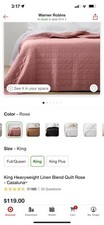 Casaluna Heavyweight Linen Blend Quilt King Rose