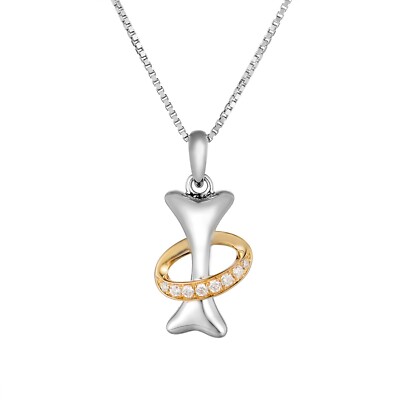 Halskette 14 Karat weißer Gott und 14 Karat Gelbgold Lab Grown Diamant MZ9864