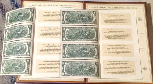💰 1976 Complete Collection Of 12 Uncirculated $2 Bills - Picture 6 of 7