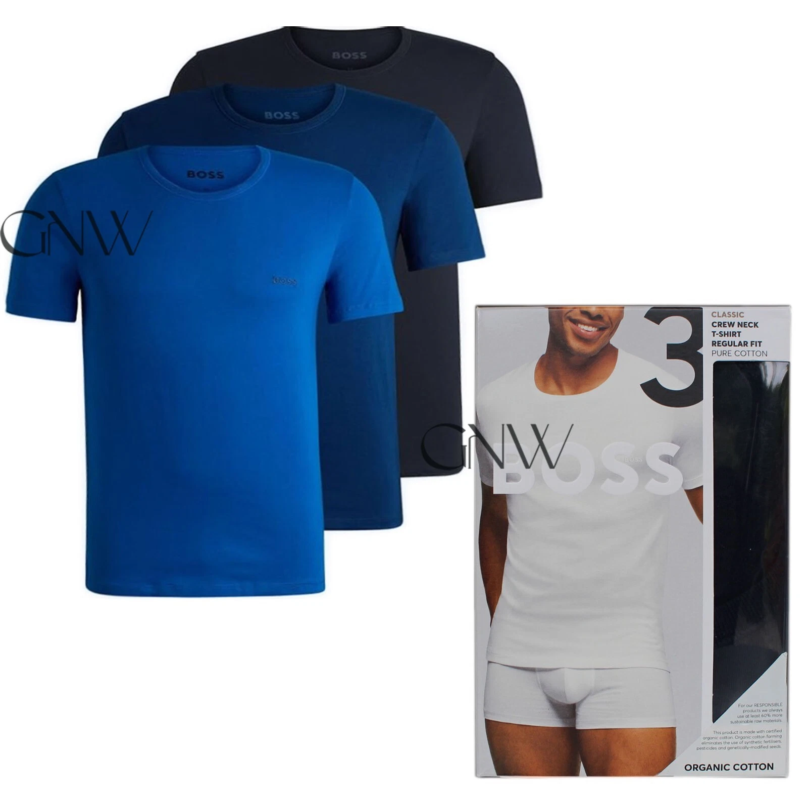 BOSS MEN CREW NECK SHORT SLEEVE LOGO T SHIRT 3 PACK ORGANIC COTTON Was £45
Opens in a new window or
