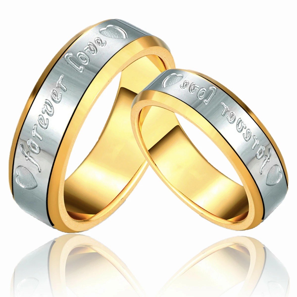 18K GOLD GF forever love HIS HER WEDDING ENGAGEMENT ANNIVERSARY