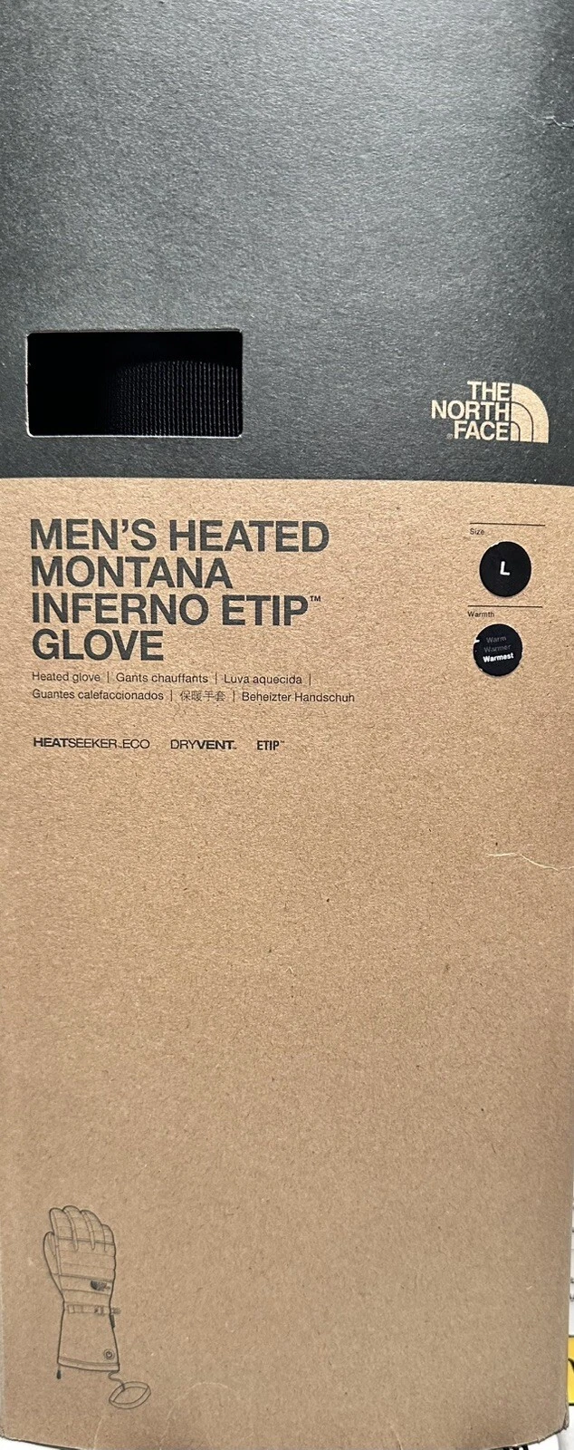 Mens The North Face Montana Inferno Heated Insulated Waterproof Winter GlovesLRG
