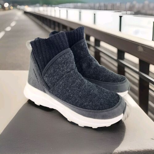 Merrell Cloud Renew Bluff Boots Women's US 7 Black Warm Felt Insulation Booties