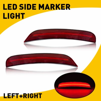 Set of 2 For 2015+ Chrysler 300 Red Lens Rear Bumper Side Marker Lights LH RH A