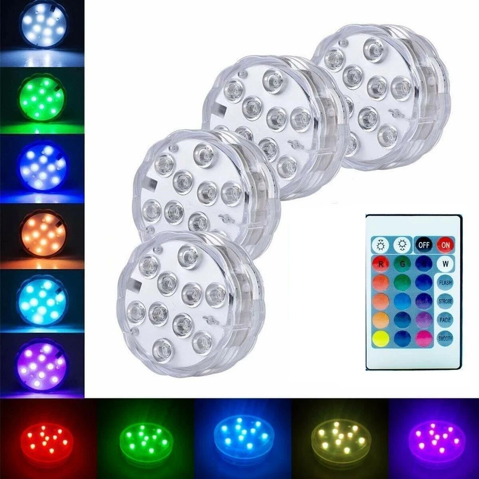 RGB Remote Controlled Submersible 10LED Light Color Changing Battery Operated AU - Image 2 of 4