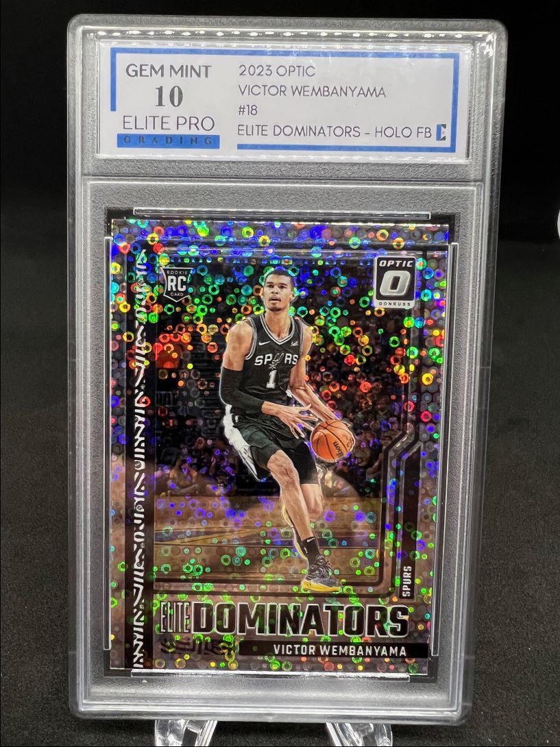 2023-24 Optic Elite Dominators FAST BREAK Victor Wembanyama #18 RC GEM MINT 10