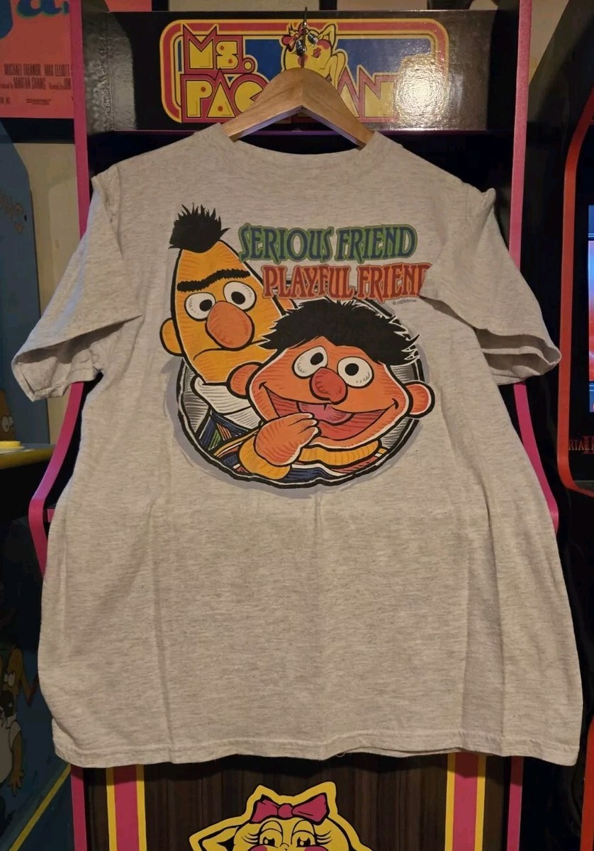 Vintage Sesame Street Bert Ernie Playful and Serious Friends T