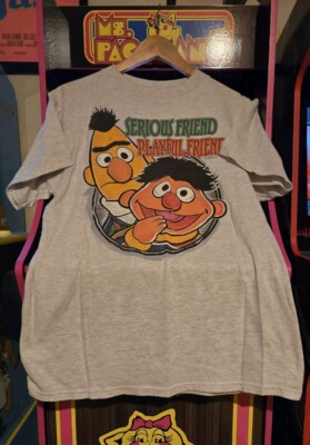 Vintage Sesame Street Bert Ernie Playful and Serious Friends T