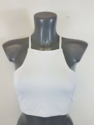 Missguided ASOS Crop-Top weiß Trägertop gekreuzter Rücken UK Größe 10 (S) 