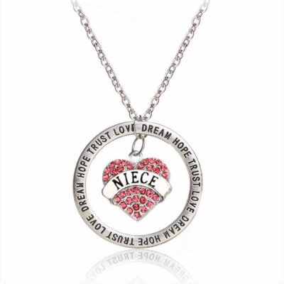 Nichte Hoffnung Vertrauen Liebe Traum Herz Halskette - Geschenk für Nichte
