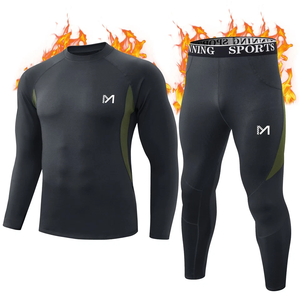MEETHOO Long Johns Thermal Underwear for Men Base Layer Set For Winter Outdoor - Image 2 of 4