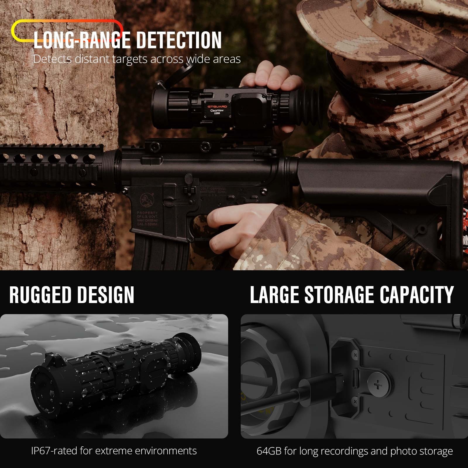 GTGUARD 35mm Thermal Imaging Rifle Scope  Tactical Thermal Scope for Hunting