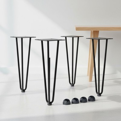 4 Stück Haarnadelbeine 45CM Hairpin Leg Schwarz Tischbein Tischuntergestell 