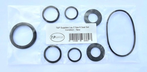 Lay Z Lazy Spa Rubber Seal Set A + B/C plus Pump O Rings - 8 seals - Fits