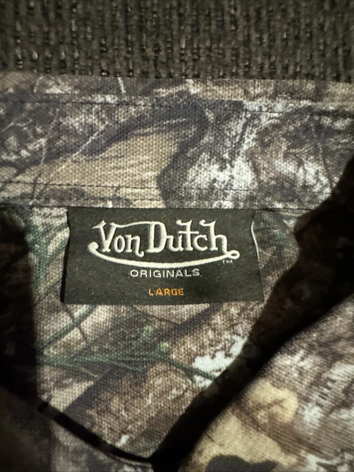 Von Dutch Originals Shirt Mens L Camouflage Button Down Long Sleeve Camo - Image 3 of 4