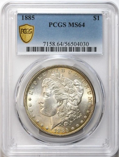 1885 $1 Morgan Silver Dollar PCGS MS64 - Excellent Color / Toning - Great Luster