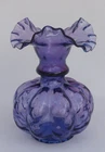 Fenton Glass RARE 1942 Mulberry Diamond Optic Petticoat Crimped Melon Vase 6"