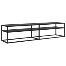TV Stand Entertainment Center TV Console Unit Black Tempered Glass vidaXL