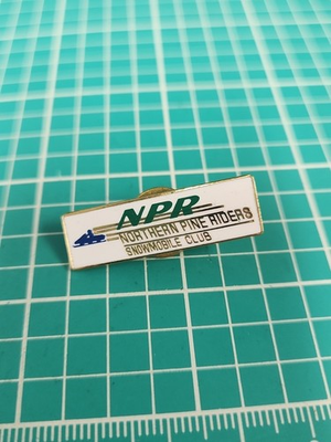 #ad Vtg NPR Northern Pine Riders Snowmobile Club Gold Tone Lapel Pin $17.49