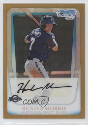 2011 Bowman Chrome Prospects Gold Refractor 19/50 Hunter Morris #BCP130 0j6