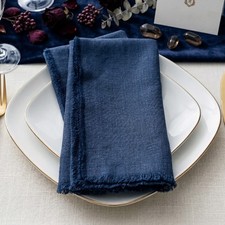 Fringed Linen Napkins (Set of 4) - 20'' x 20"