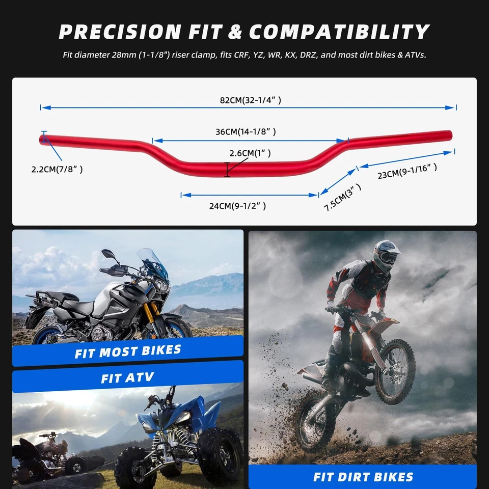 1 1/8" 28mm Handlebar Fat Bar Riser Tracker For Suzuki RMZ-450 RMZ-250 RMZ-1050 - Image 2 of 4